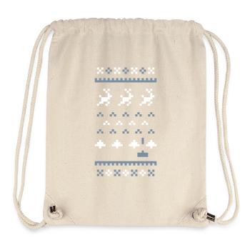 8Bit Ugly Christmas Sweater: Xmas Invaders - Stanley/Stella Recycled Gym Bag - natural - Front