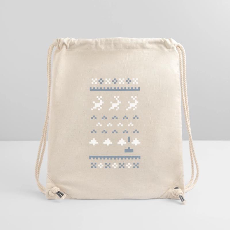 Pull de Noël laid 8 bits : Envahisseurs de Noël Sac à cordon recyclé Stanley/Stella