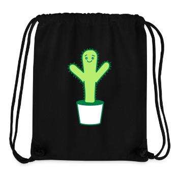 Cactus Prickly Spiny Desert Cacti Flower Pot - Stanley/Stella Recycled Gym Bag - black - Front