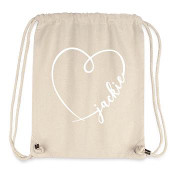 Jackie Name Kalligrafie Herz - Stanley/Stella recycelter Gym Bag - Naturweiß - Vorne