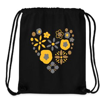 Herz Blumen - Stanley/Stella recycelter Gym Bag - Schwarz - Vorne
