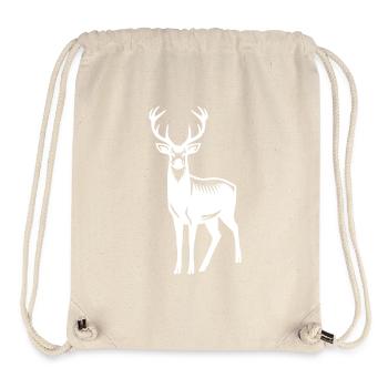 Deer Antlers 2 Symbol Coat of Arms Pictogram Vector - Stanley/Stella Recycled Gym Bag - natural - Front