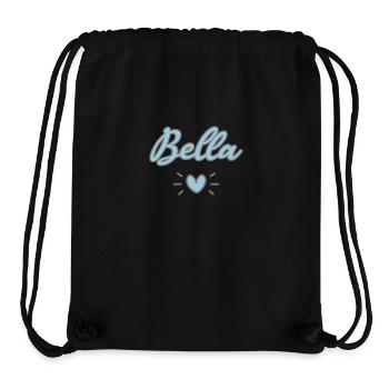 Bella Isabella nom de famille prénom avec coeur - Sac à cordon recyclé Stanley/Stella - noir - Devant