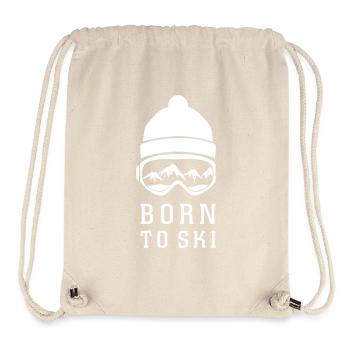 BORN TO SKI - Stanley/Stella recycelter Gym Bag - Naturweiß - Vorne