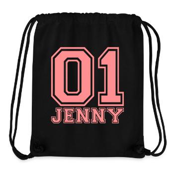 Jenny - Nom - Sac à cordon recyclé Stanley/Stella - noir - Devant