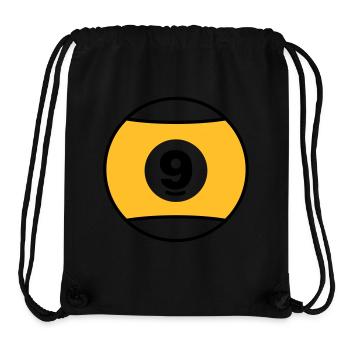 Billardkugel No 9 - gelb - V2 - Stanley/Stella recycelter Gym Bag - Schwarz - Vorne