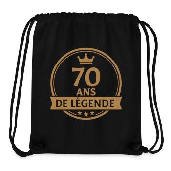 70 ans de légende – Cadeau d’anniversaire stylé - Sac à cordon recyclé Stanley/Stella - noir - Devant