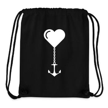 Anker Herz Liebe JGA Hafen Ehe Heimat - Stanley/Stella recycelter Gym Bag - Schwarz - Vorne
