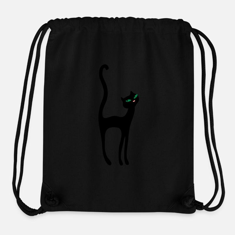 Retro Kittenish Cat by Patjila - Stanley/Stella Recycled Gym Bag - black