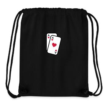 Cartes as de coeur cartes à jouer poker - Sac à cordon recyclé Stanley/Stella - noir - Devant