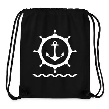 Anchor wheel shaft water sea Kaptän port - Stanley/Stella Recycled Gym Bag - black - Front