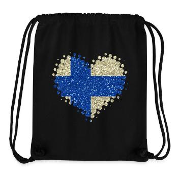 Ich Liebe Finnland Herz Landesfarben Heimatland - Stanley/Stella recycelter Gym Bag - Schwarz - Vorne