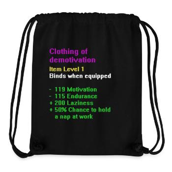 Clothing of demotivation - Stanley/Stella recycelter Gym Bag - Schwarz - Vorne
