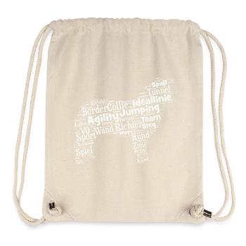 Border Collie Agility Wordcloud weiß - Stanley/Stella recycelter Gym Bag - Naturweiß - Vorne