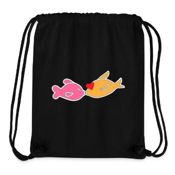 Küssende Fische - Stanley/Stella recycelter Gym Bag - Schwarz - Vorne