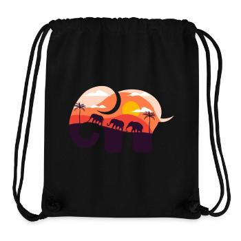 Elephant savannah sunset - Stanley/Stella Recycled Gym Bag - black - Front