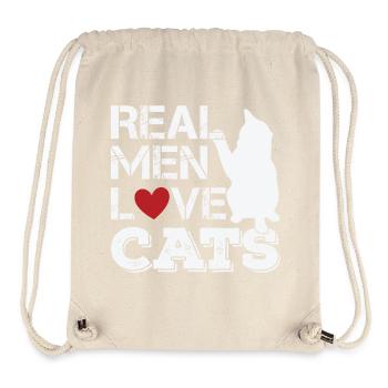 Chat drôle - Sac à cordon recyclé Stanley/Stella - blanc naturel - Devant