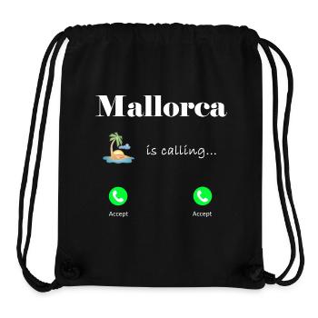 Mallorca is calling, Lustiges Geschenkidee Palme - Stanley/Stella recycelter Gym Bag - Schwarz - Vorne