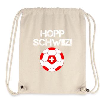 Hopp Schwiiz- Hopp Suisse Football National Nati - Sac à cordon recyclé Stanley/Stella - blanc naturel - Devant