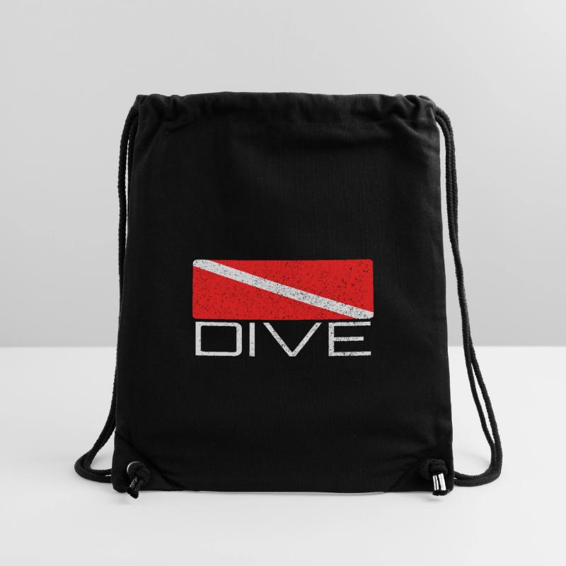 Dive | Conception de plongée avec drapeau de plongée pour les plongeurs Sac à cordon recyclé Stanley/Stella