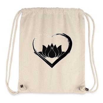 Black Heart Lotus - Stanley/Stella Recycled Gym Bag - natural - Front