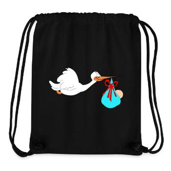 Stork brings baby - Stanley/Stella Recycled Gym Bag - black - Front