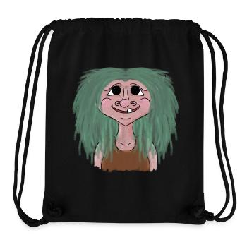 Norway troll girl vacation fjord mythology - Stanley/Stella Recycled Gym Bag - black - Front