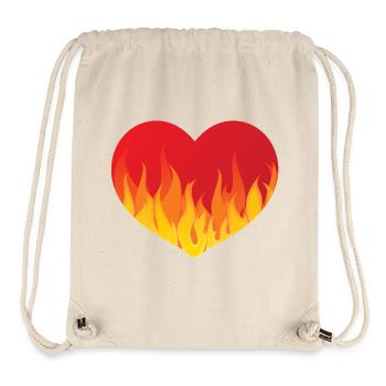 Coeur avec le feu de - Sac à cordon recyclé Stanley/Stella - blanc naturel - Devant