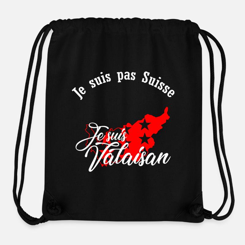 Ich bin ein Walliser Carte Valais Rouge - Stanley/Stella recycelter Gym Bag - Schwarz