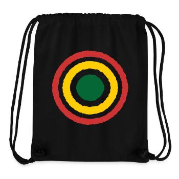 Abstrakter konzentrischer Reggae Kreis-Design - Stanley/Stella recycelter Gym Bag - Schwarz - Vorne