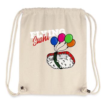 Running Sushi Flying Spruch Japan Essen Lustig - Stanley/Stella recycelter Gym Bag - Naturweiß - Vorne