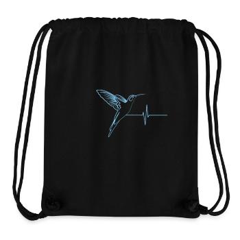 Battement de coeur effet colibri bleu - Sac à cordon recyclé Stanley/Stella - noir - Devant