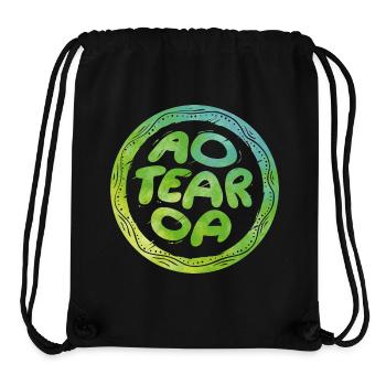 Schriftzug Aotearoa - Stanley/Stella recycelter Gym Bag - Schwarz - Vorne