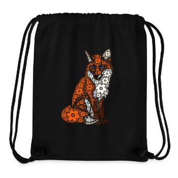 Renard Fleurs Fantastique Animal - Sac à cordon recyclé Stanley/Stella - noir - Devant