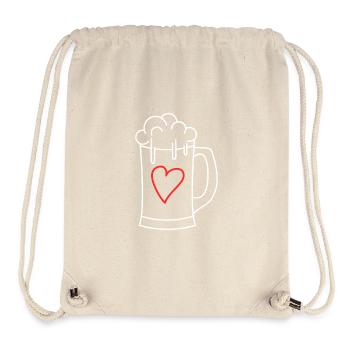 Beer love heart - Stanley/Stella Recycled Gym Bag - natural - Front