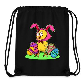 Easter chick chick easter happy easter eggs - Stanley/Stella Recycled Gym Bag - black - Front