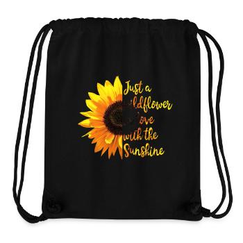 sunshine flower citation inspirante  - Sac à cordon recyclé Stanley/Stella - noir - Devant