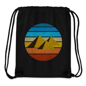 Egypte pyramide rétro idée cadeau vintage Le Caire - Sac à cordon recyclé Stanley/Stella - noir - Devant