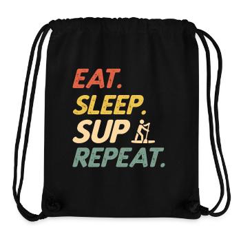 Stand Up Paddle Eat Sleep SUP Répétition Paddleboard - Sac à cordon recyclé Stanley/Stella - noir - Devant
