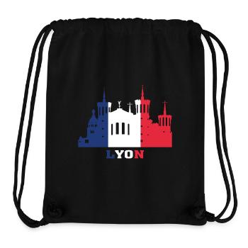 Lyon City Skyline France Landmark Map - Stanley/Stella Recycled Gym Bag - black - Front