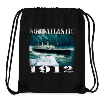Atlantique nord 1912 - Sac à cordon recyclé Stanley/Stella - noir - Devant