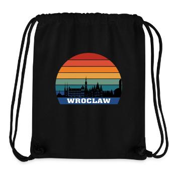 Wroclaw Pologne Skyline Silhouette Souvenir Flag - Sac à cordon recyclé Stanley/Stella - noir - Devant
