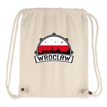 Wroclaw Pologne Skyline Voyage Souvenir Drapeau polonais - Sac à cordon recyclé Stanley/Stella - blanc naturel - Devant