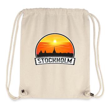 Stockholm Suède Skyline Vintage Sunset Travel Sou - Sac à cordon recyclé Stanley/Stella - blanc naturel - Devant