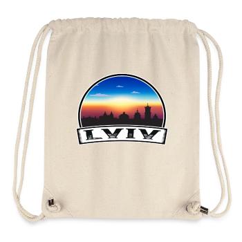 Lviv Ukraine Skyline Vintage Sunset Travel Souveni - Stanley/Stella Recycled Gym Bag - natural - Front