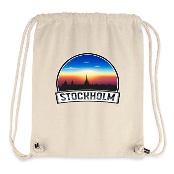Stockholm Suède Skyline Vintage Sunset Travel Sou - Sac à cordon recyclé Stanley/Stella - blanc naturel - Devant