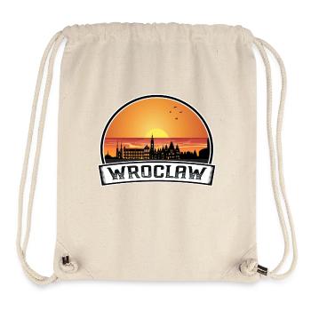 Wroclaw Pologne Skyline Vintage Sunset Travel Souve - Sac à cordon recyclé Stanley/Stella - blanc naturel - Devant