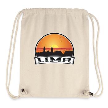 Lima Peru Skyline Vintage Sunset Travel Souvenir - Stanley/Stella Recycled Gym Bag - natural - Front