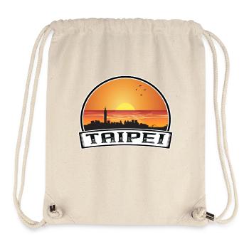 Taipei Taiwan Skyline Vintage Sunset Travel Souven - Stanley/Stella Recycled Gym Bag - natural - Front
