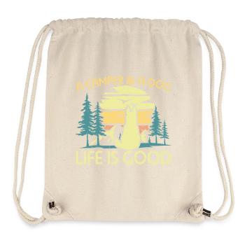 Camping ein Wohnmobil und ein Hundeleben ist gut - Stanley/Stella recycelter Gym Bag - Naturweiß - Vorne